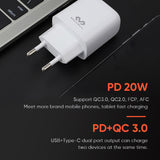 Cargador 20W Doble Puerto USB-A Type-C Carga Rápida